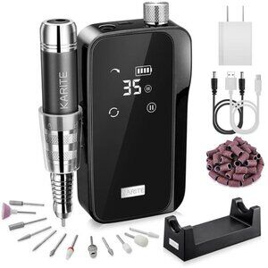 Nail Drill for Acrylic Nails Professional, 35000RPM Portable Nail File, Electric